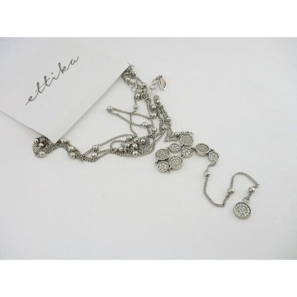 Jewelry - NWT Ettika Multi Layer Silver Necklace with Dangle Charms